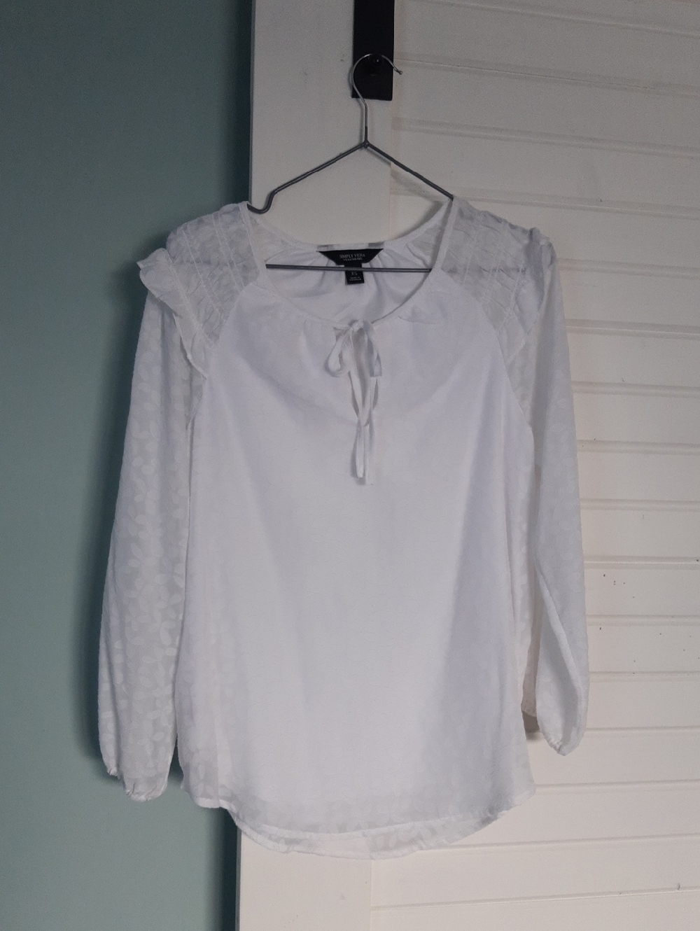 Ladies Peasant Blouse - White - Extra Small